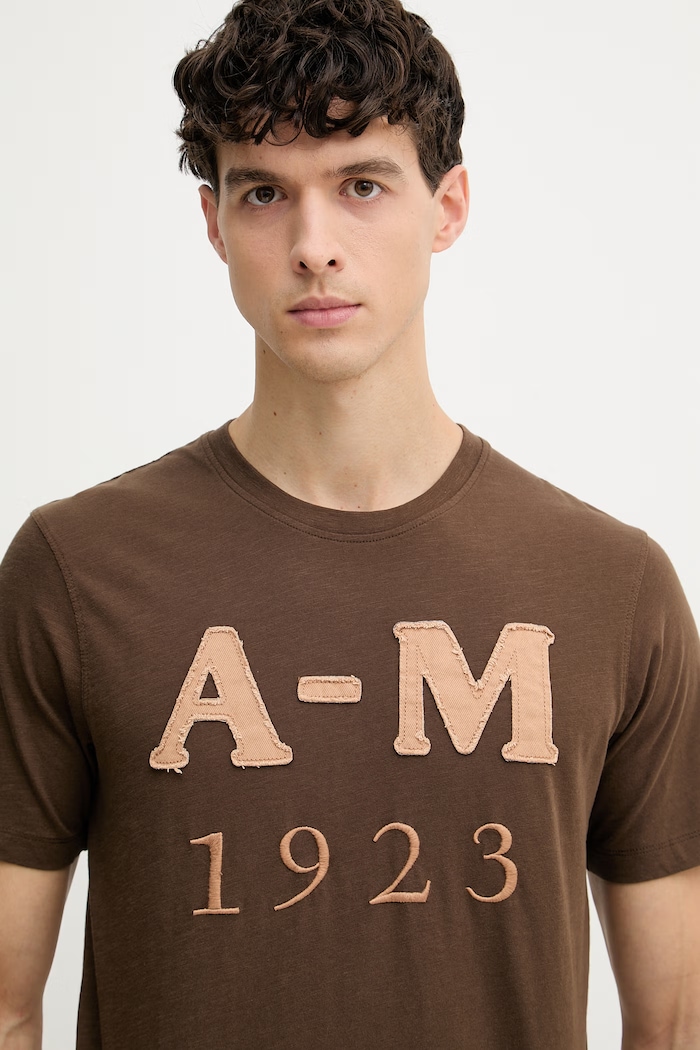 Aeronautica Militare тениска мъжка памучна кафяв TS2526UJ00686