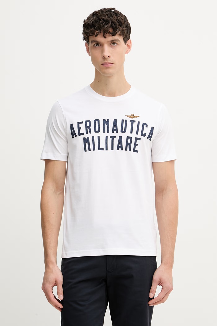 Βαμβακερό μπλουζάκι Aeronautica Militare βαμβάκι λευκό TS2531UJ00641