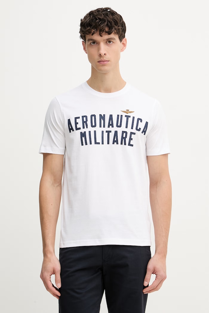 Βαμβακερό μπλουζάκι Aeronautica Militare βαμβάκι λευκό TS2531UJ00641