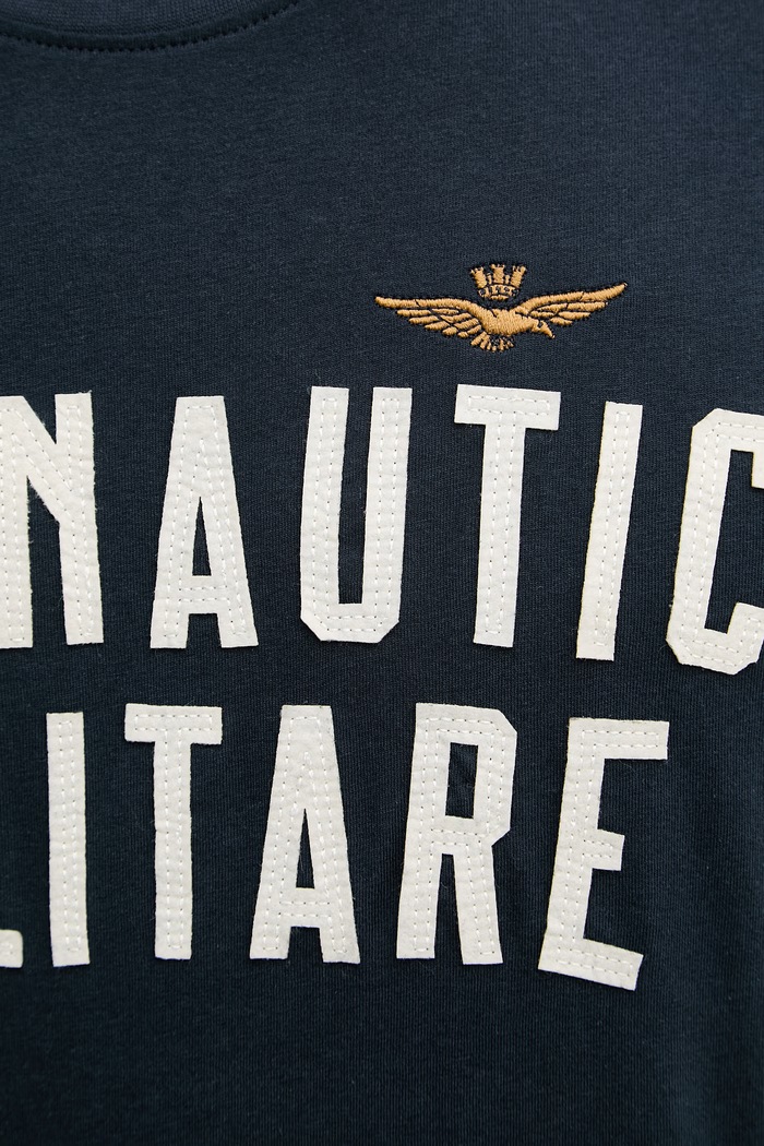 Bavlněné tričko Aeronautica Militare TS2531UJ00641 námořnická modř