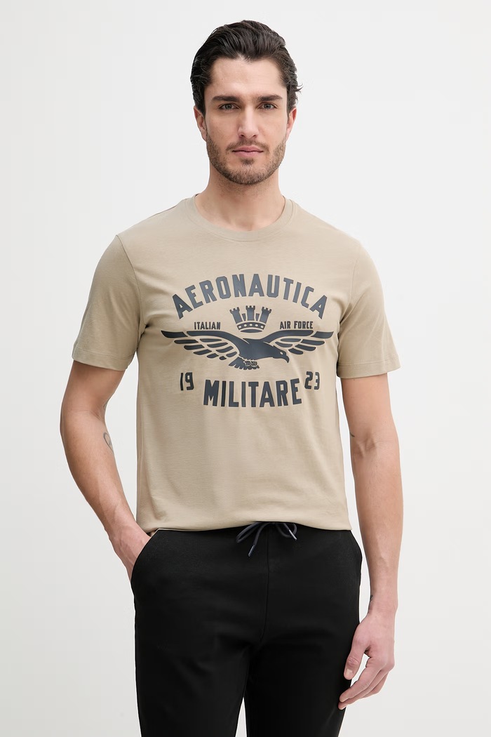 Βαμβακερό μπλουζάκι Aeronautica Militare βαμβάκι πράσινο TS2533UJ00641