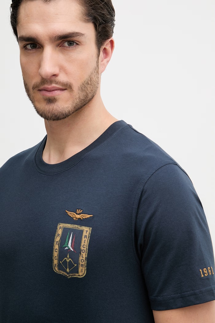 Bavlnené tričko Aeronautica Militare tmavomodrá TS2534UJ00641