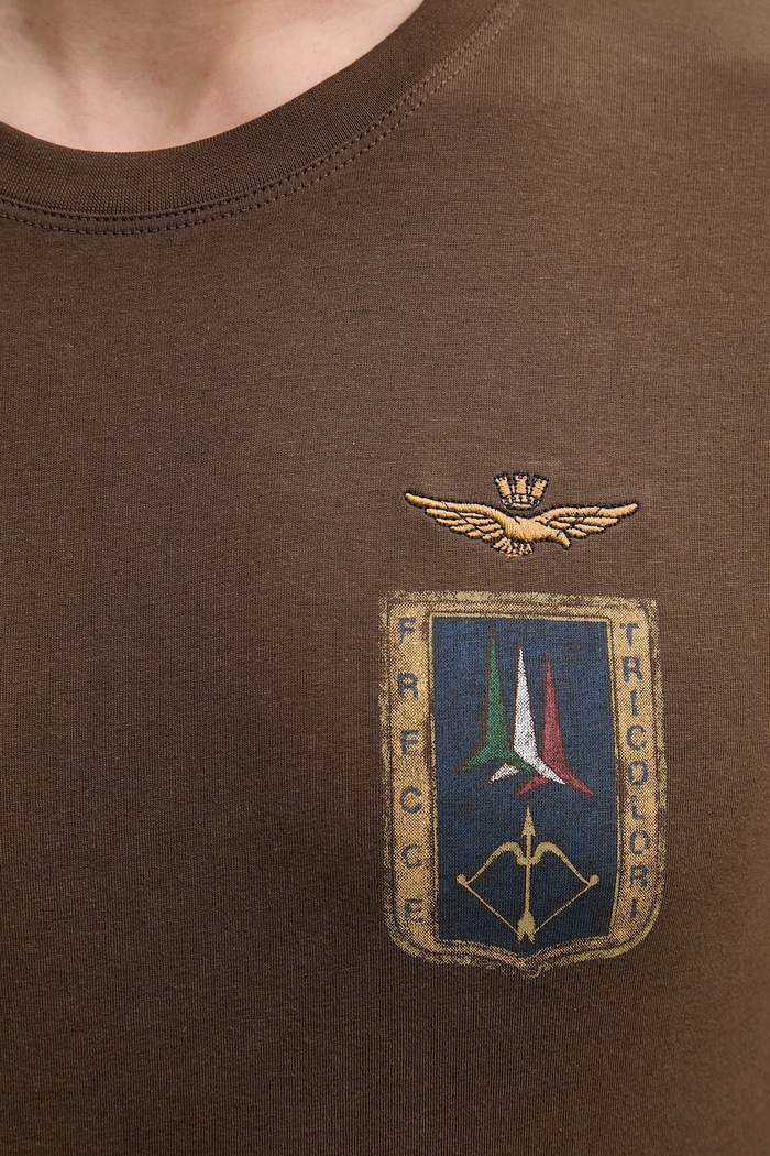 Bombažna kratka majica Aeronautica Militare TS2534UJ00641 rjava