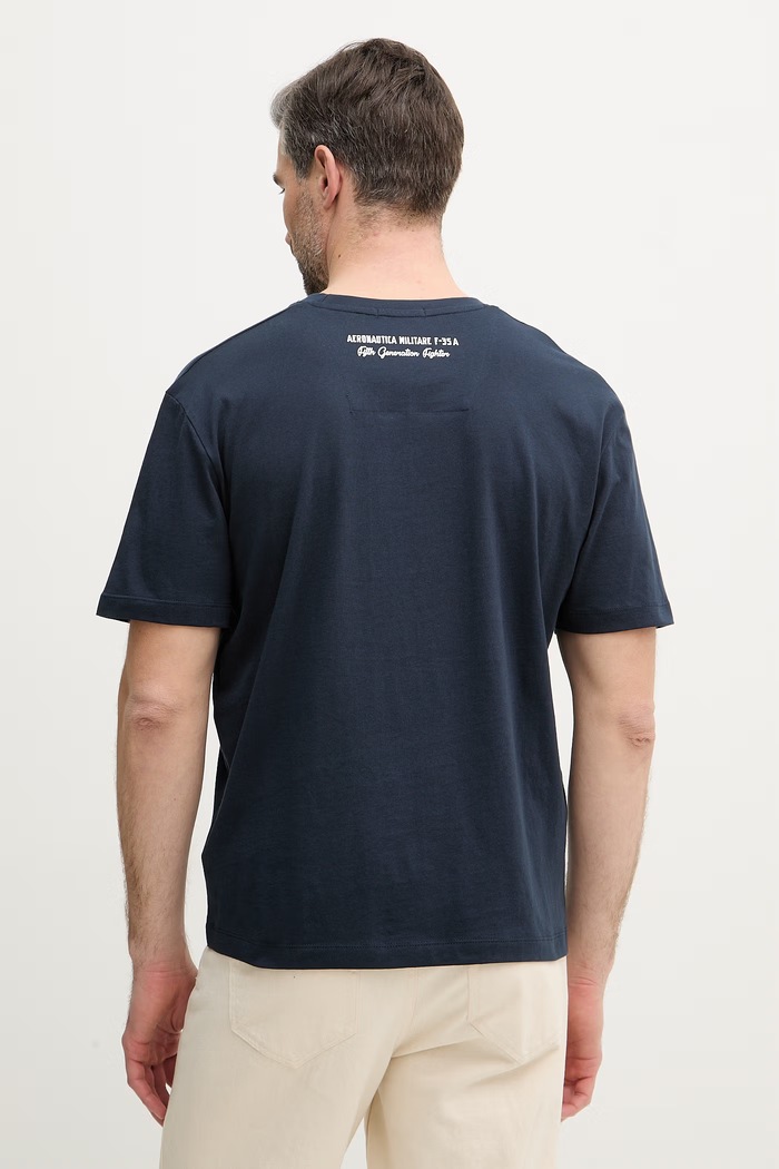 Îmbrăcăminte Aeronautica Militare tricou din bumbac TS2539UJ00727 bleumarin