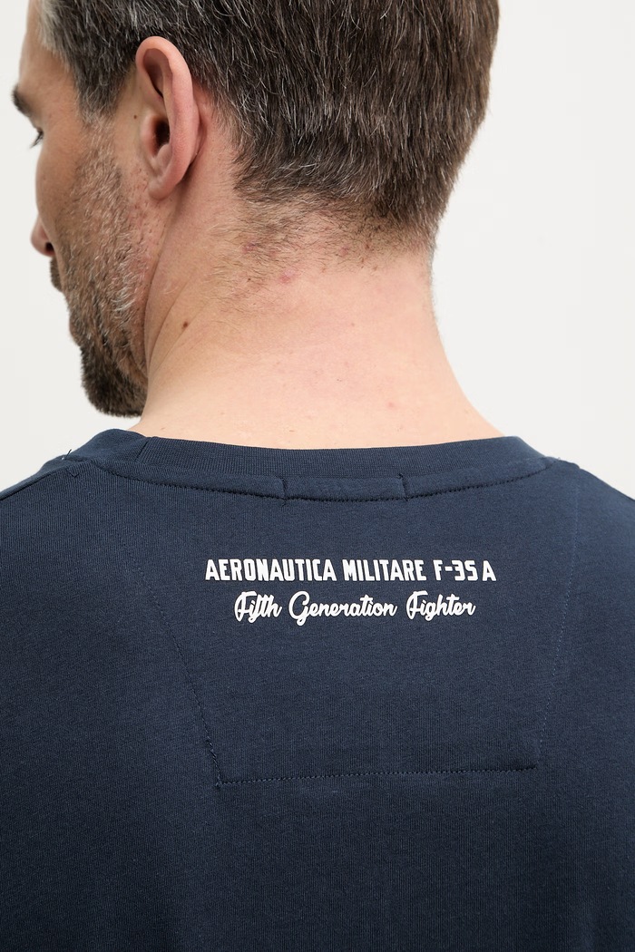Aeronautica Militare tricou din bumbac TS2539UJ00727 bleumarin