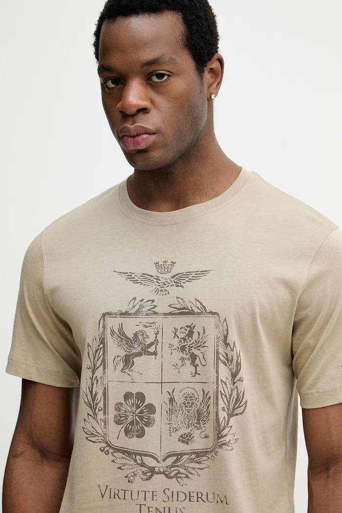 Βαμβακερό μπλουζάκι Aeronautica Militare πράσινο TS2540UJ00727