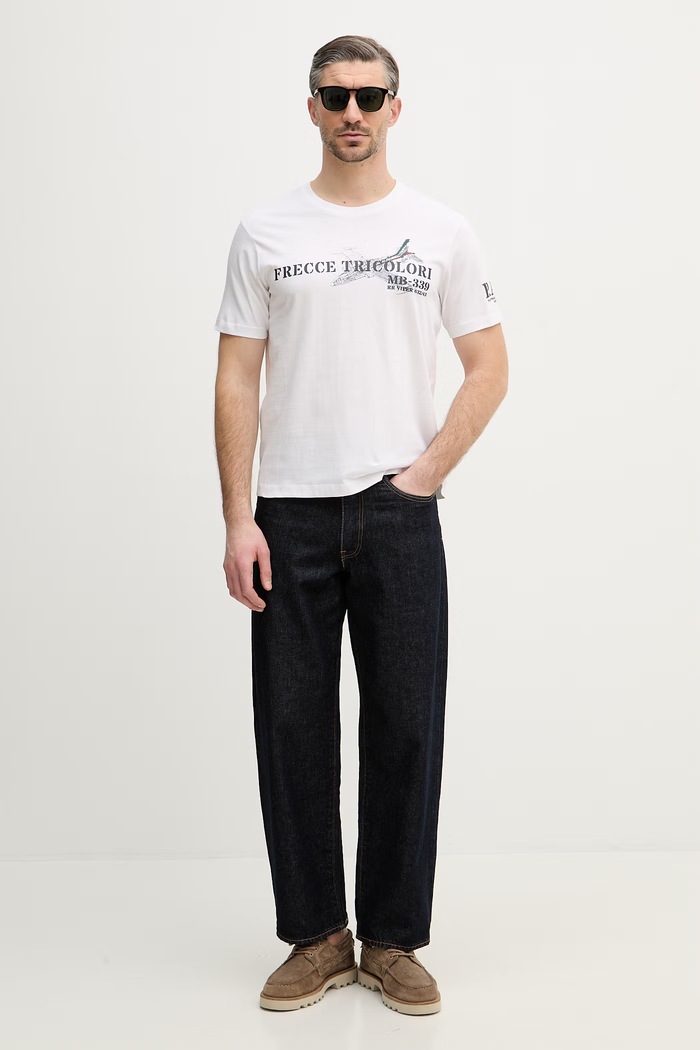 Aeronautica Militare t-shirt bawełniany TS2541UJ00727 biały SS26
