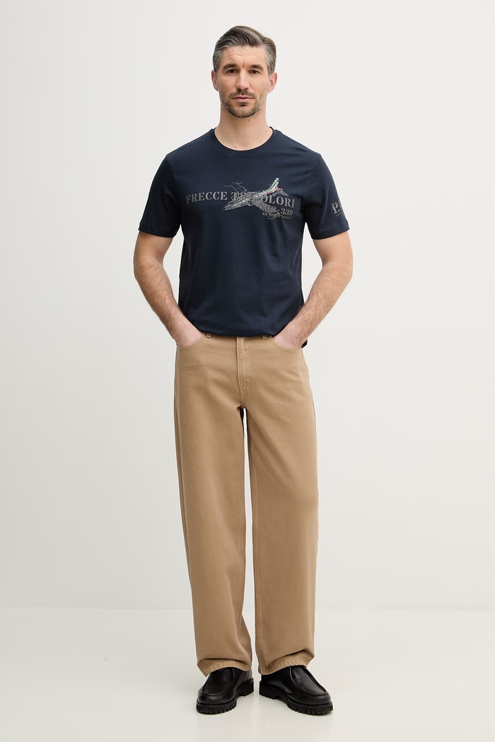 Aeronautica Militare t-shirt bawełniany TS2541UJ00727 granatowy SS26
