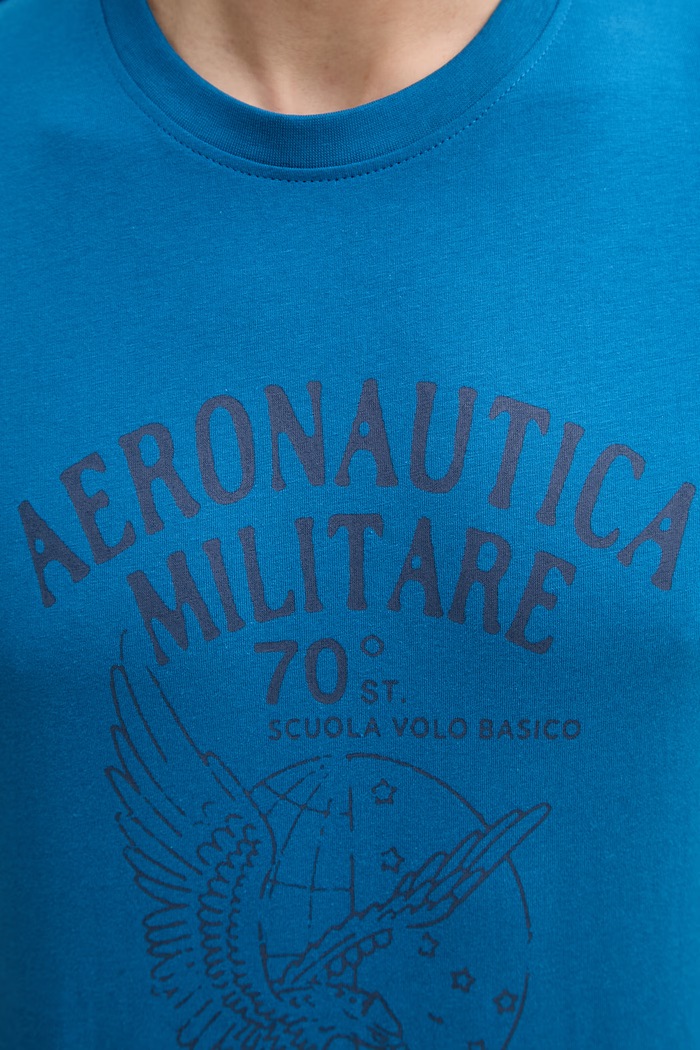 Bavlnené tričko Aeronautica Militare TS2542UJ00641 modrá