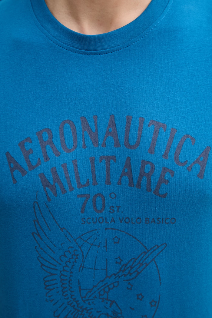 Bavlnené tričko Aeronautica Militare TS2542UJ00641 modrá