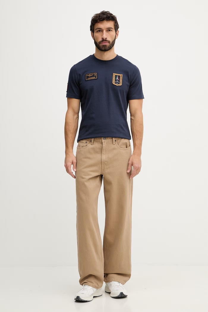 Bavlnené tričko Aeronautica Militare TS2544UJ00592 tmavomodrá SS26