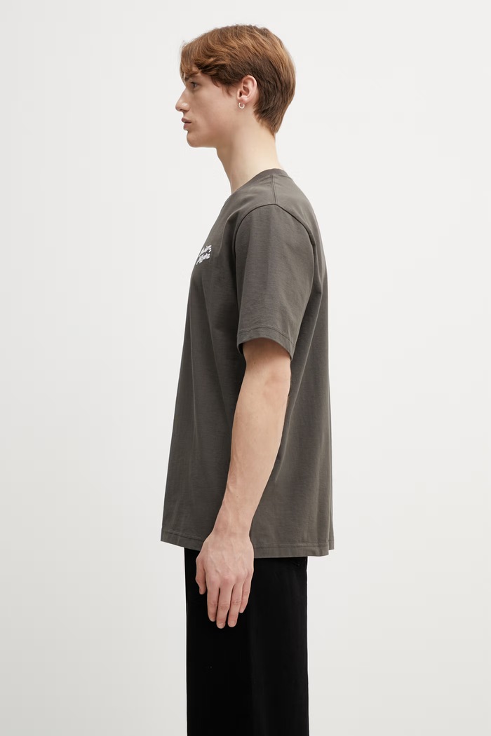 Хлопковая футболка Maison Kitsuné Handwriting MM00126KJ7025 зелёный SS26