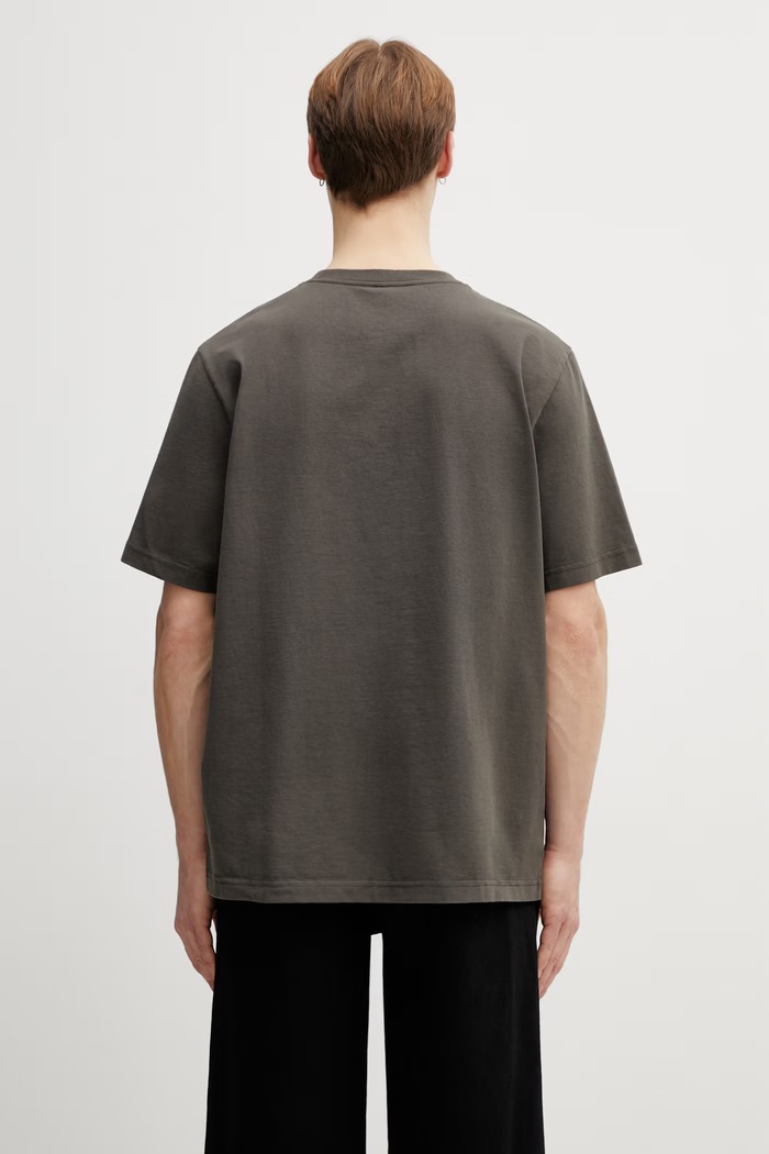 Одежда Хлопковая футболка Maison Kitsuné Handwriting MM00126KJ7025 зелёный