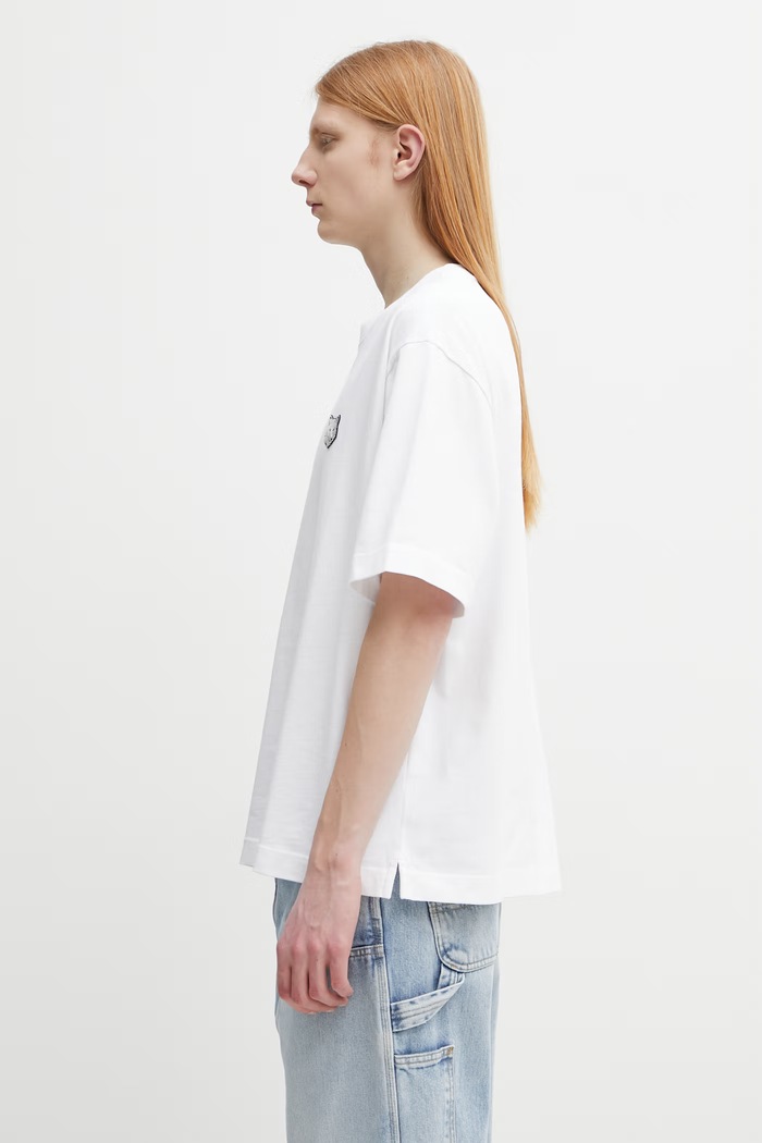 Maison Kitsuné Fox Head футболка из хлопка для мужчин PM00109KJ0119 белый SS26
