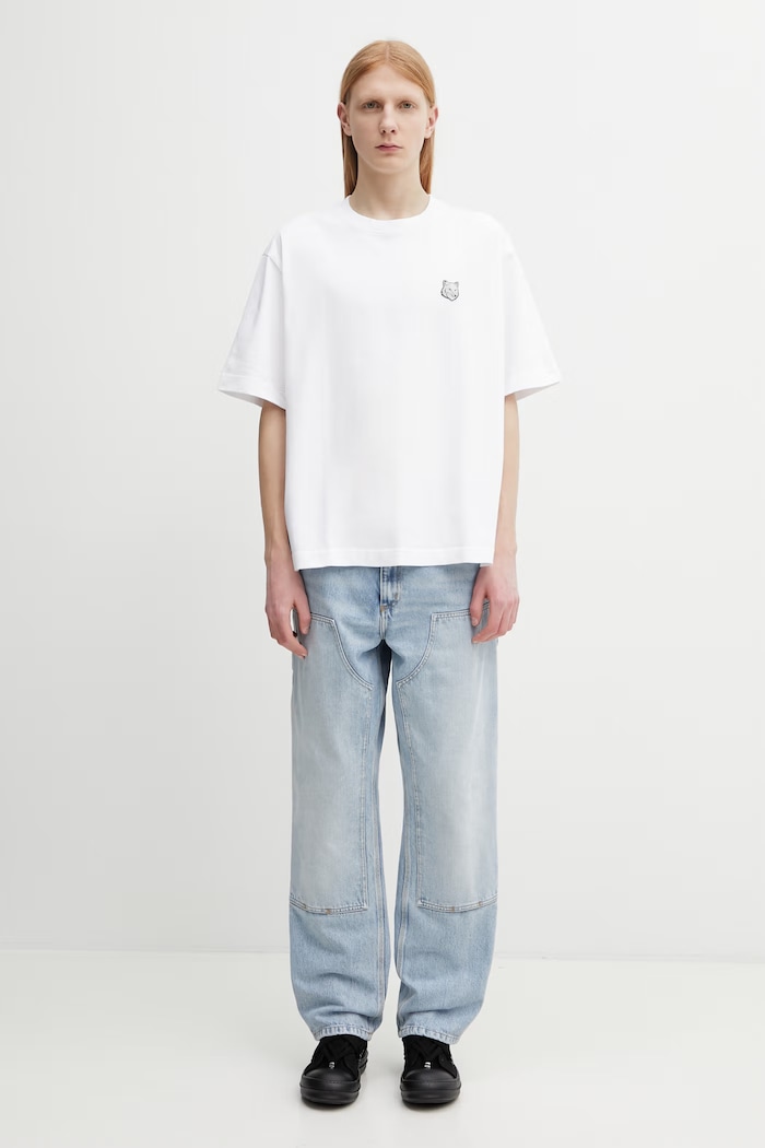 Maison Kitsuné Fox Head футболка из хлопка для мужчин PM00109KJ0119 белый