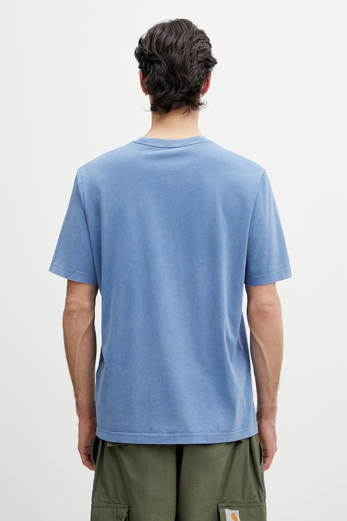 Îmbrăcăminte Maison Kitsuné 2002 tricou oversized din bumbac pentru bărbați PM00124KJ7036 albastru