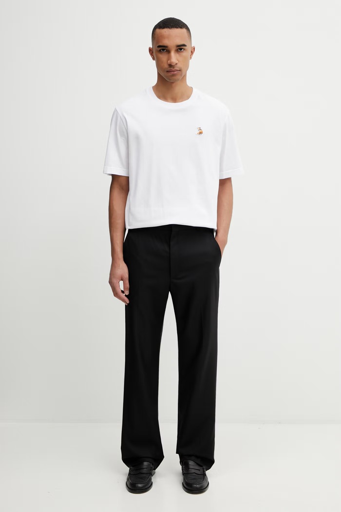 Maison Kitsuné T-shirt bawełniany QM00102KJ7026 biały