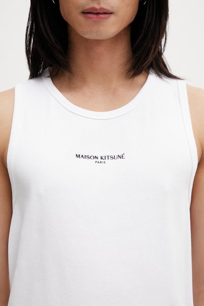 Maison Kitsuné топ бавовняний чоловічий білий QM00600KA0033