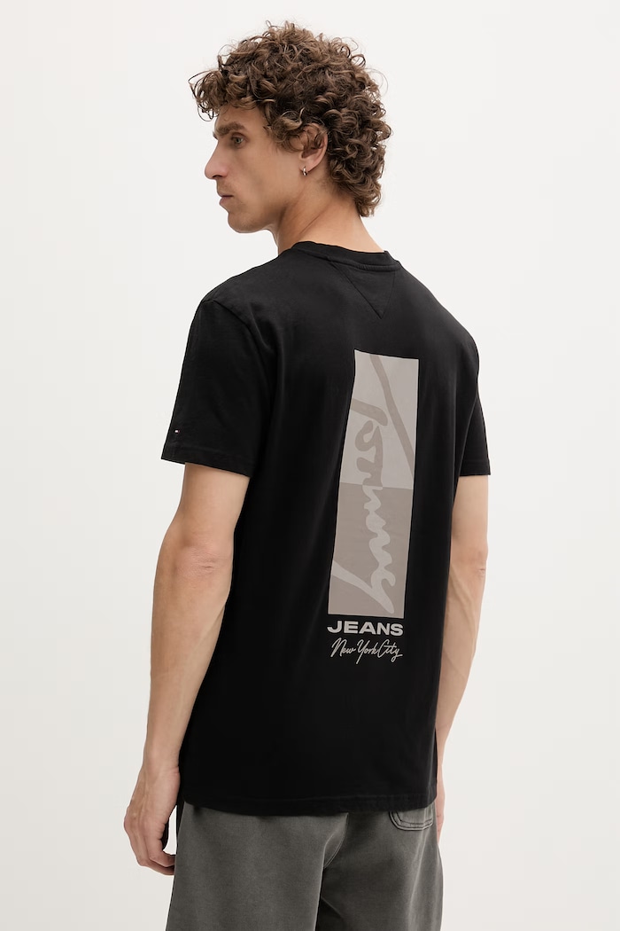 Tommy Jeans tričko pánske bavlnené čierna DM0DM22532