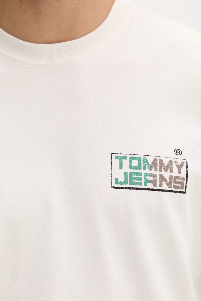 Tommy Jeans t-shirt férfi pamut DM0DM22536 bézs