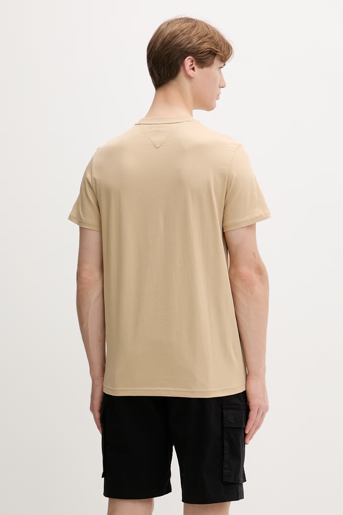 Îmbrăcăminte Tommy Jeans tricou pentru bărbați, din bumbac DM0DM22538 bej