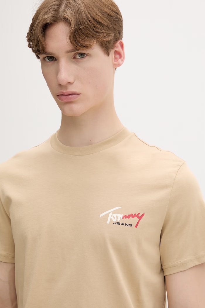 Tommy Jeans tricou pentru bărbați, din bumbac bej DM0DM22538