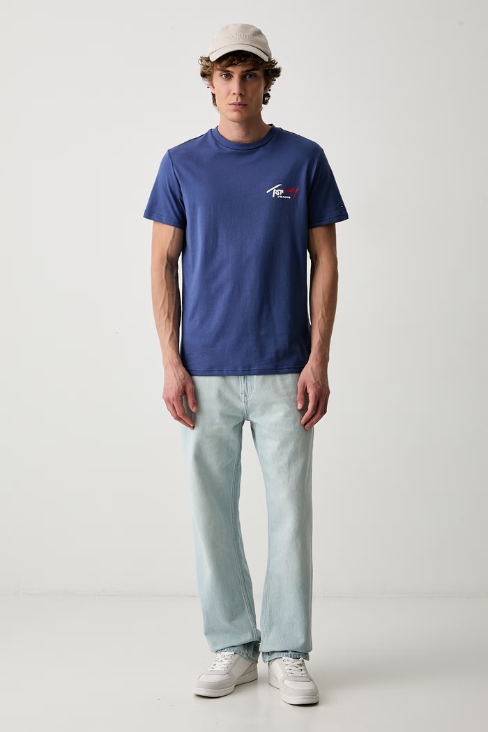 Tommy Jeans T-shirt Ανδρικό Βαμβακερό DM0DM22538 σκούρο μπλε SS26