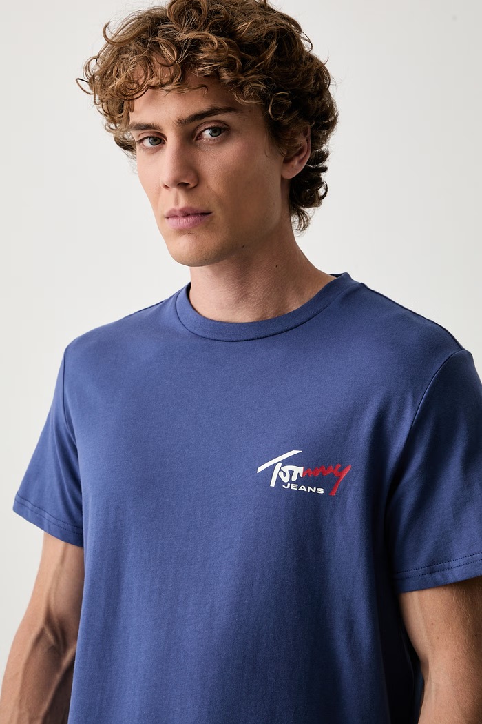 Tommy Jeans T-shirt Ανδρικό Βαμβακερό σκούρο μπλε DM0DM22538