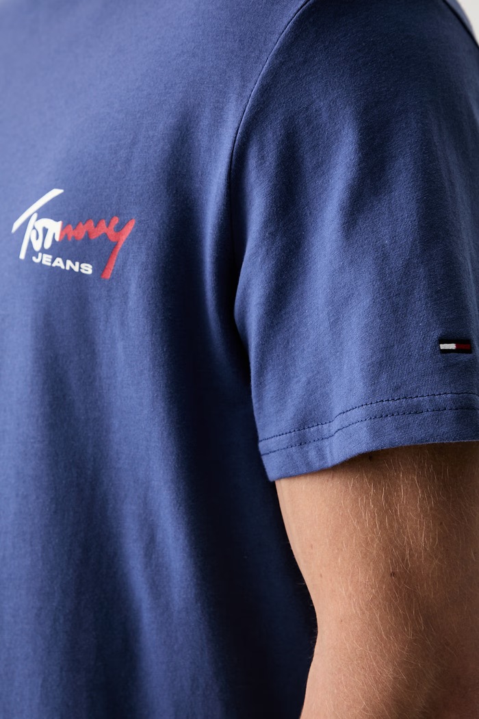 Tommy Jeans T-shirt Ανδρικό Βαμβακερό DM0DM22538 σκούρο μπλε