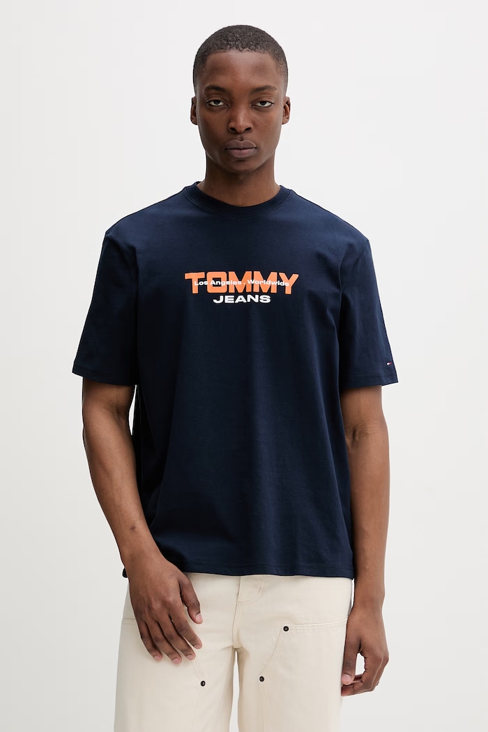 Tommy Jeans tričko pánske bavlnené tmavomodrá DM0DM22550