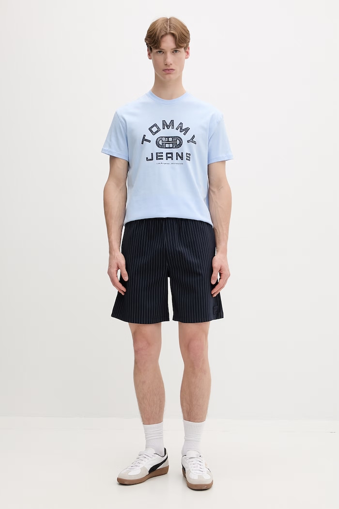 Tommy Jeans tricou pentru bărbați, din bumbac DM0DM22551 albastru SS26