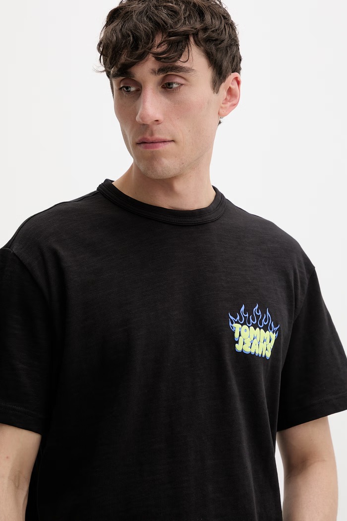 Tommy Jeans tričko pánske bavlnené čierna DM0DM22552