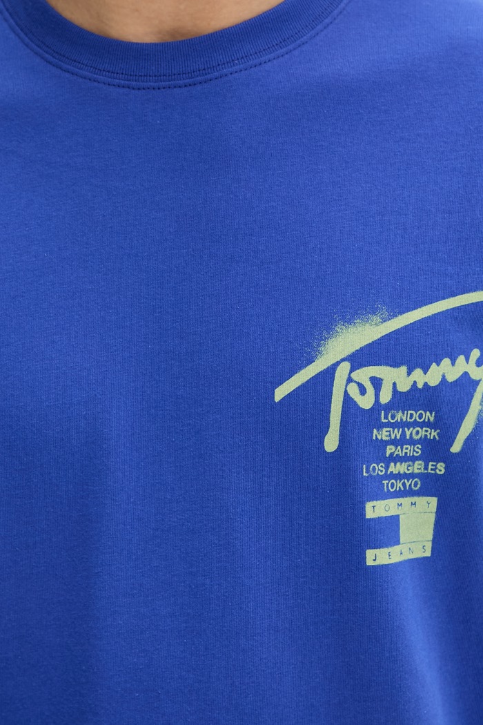 Tommy Jeans tričko pánske bavlnené DM0DM22553 modrá