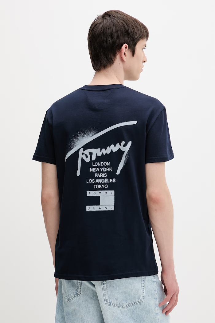 Oblečenie Tommy Jeans tričko pánske bavlnené DM0DM22553 tmavomodrá