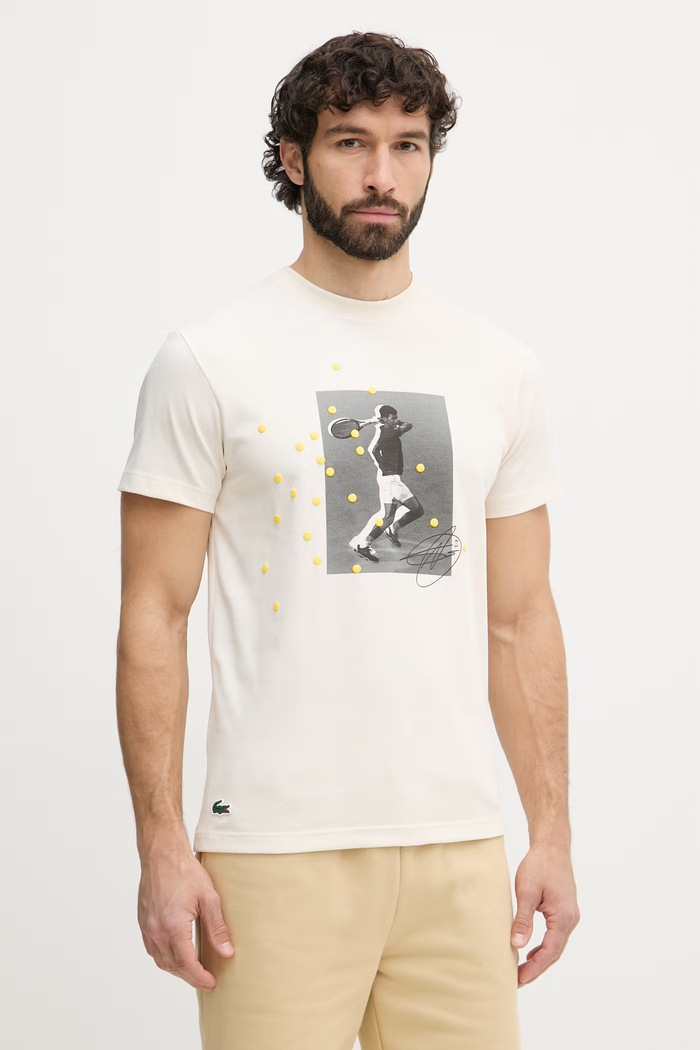 Lacoste t-shirt ανδρικό μπεζ TH9957