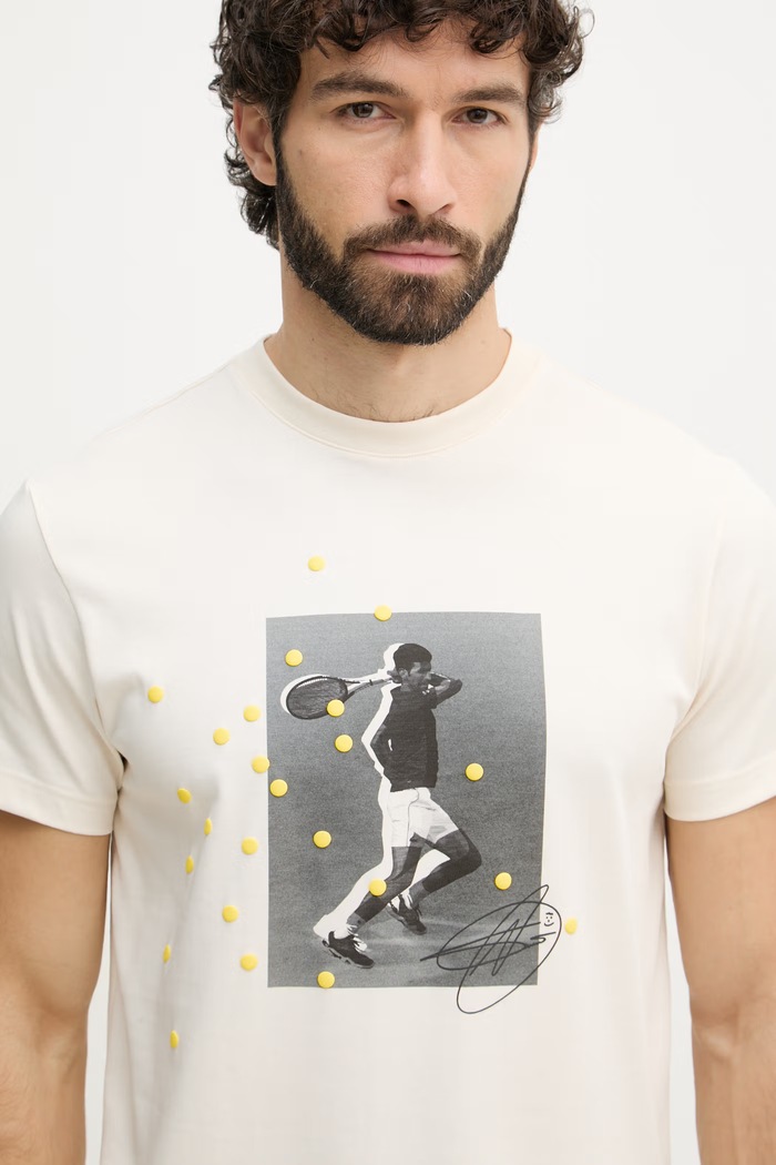 Lacoste t-shirt ανδρικό μπεζ TH9957