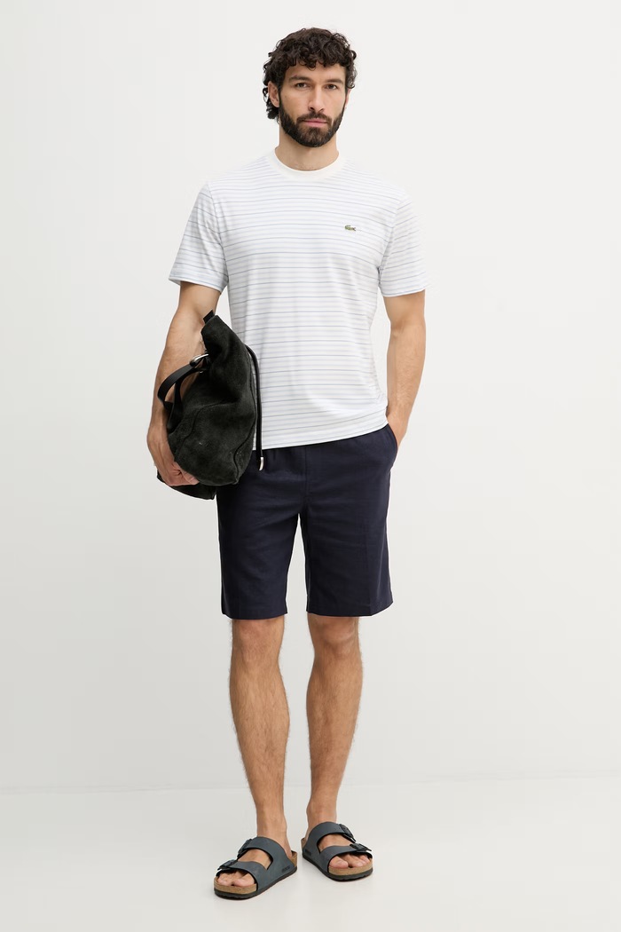 Lacoste tričko pánske bavlnené TH0874 modrá SS26