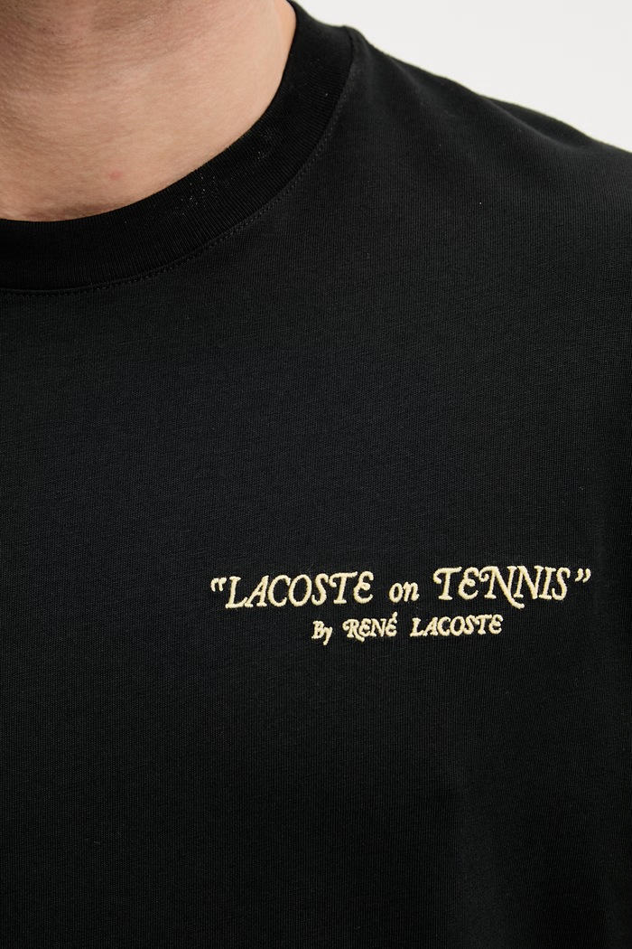 Lacoste pánske bavlnené tričko TH1425 čierna