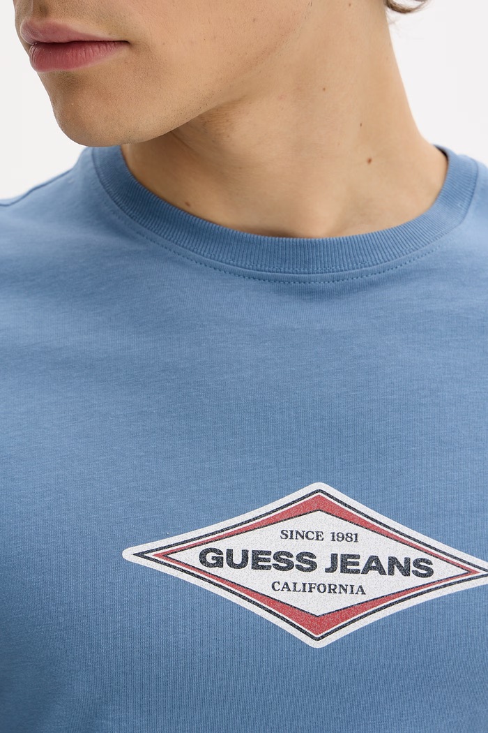 Bombažna kratka majica Guess Jeans modra M6GIB4.K8HM0