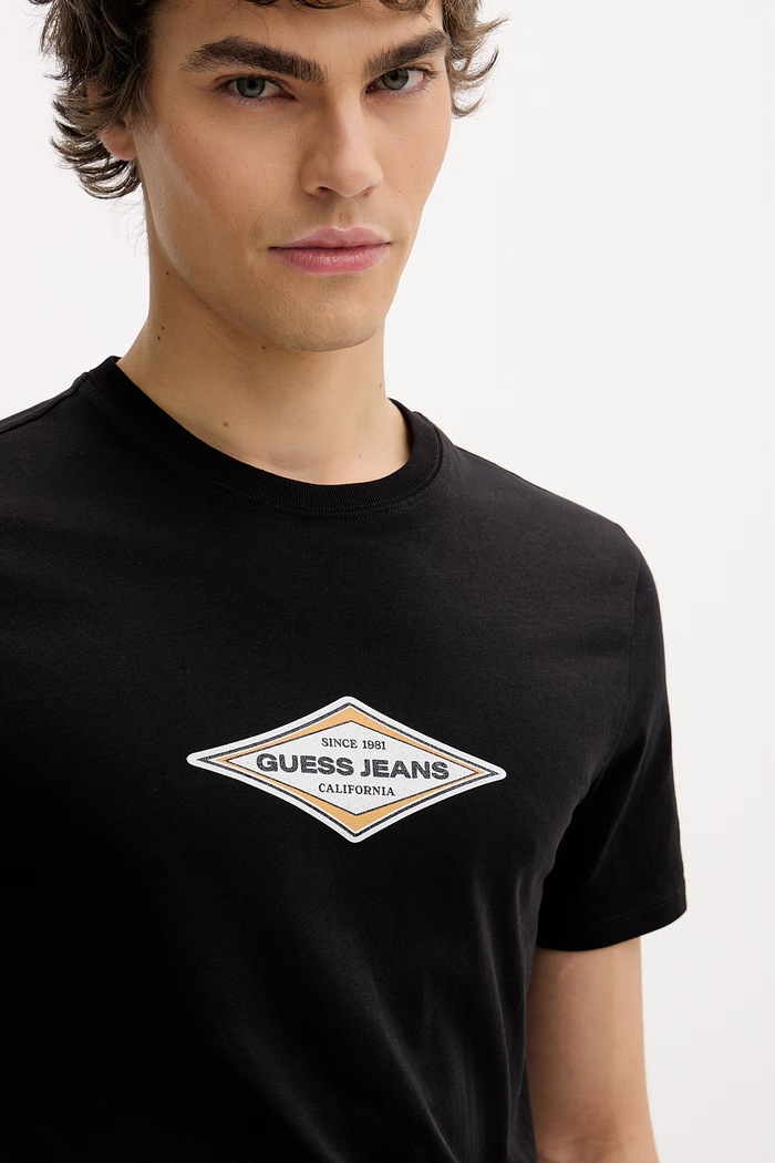 Bombažna kratka majica Guess Jeans črna M6GIB4.K8HM0