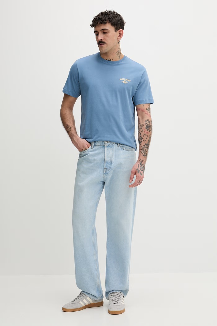 Guess Jeans tričko pánske bavlnené M6GIB7.K8HM0 modrá SS26