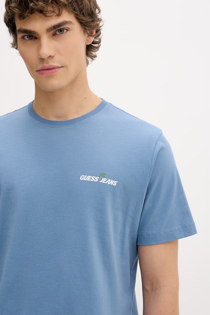 Guess Jeans t-shirt ανδρικό βαμβακερό μπλε M6GIC0.K8HM0