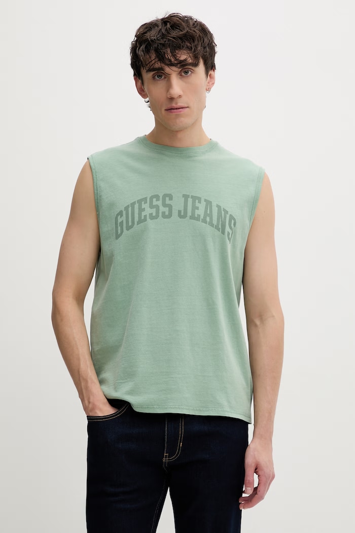 Guess Jeans pamut póló pamut zöld M6GPB2.K8FQ4
