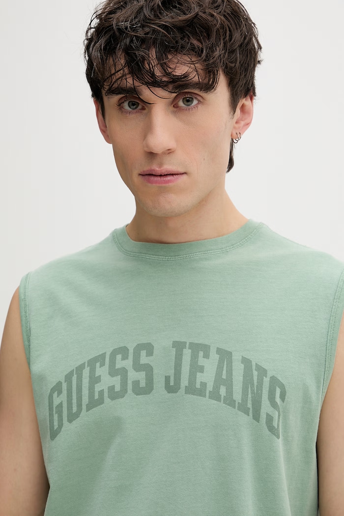 Guess Jeans pamut póló zöld M6GPB2.K8FQ4