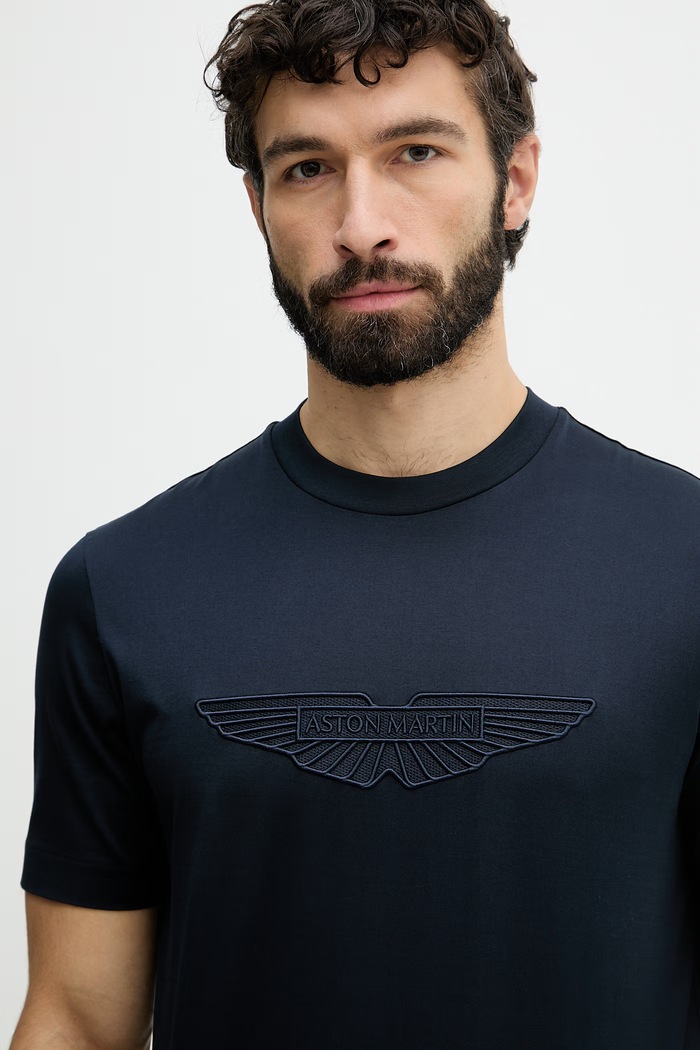 Abbigliamento BOSS T-shirt da uomo in cotone BOSS X ASTON MARTIN 50559765 blu navy
