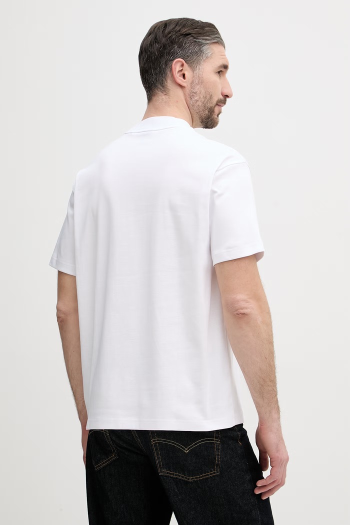 Abbigliamento BOSS Green maglietta basic da uomo in cotone BOSS X PORSCHE 50559770 bianco