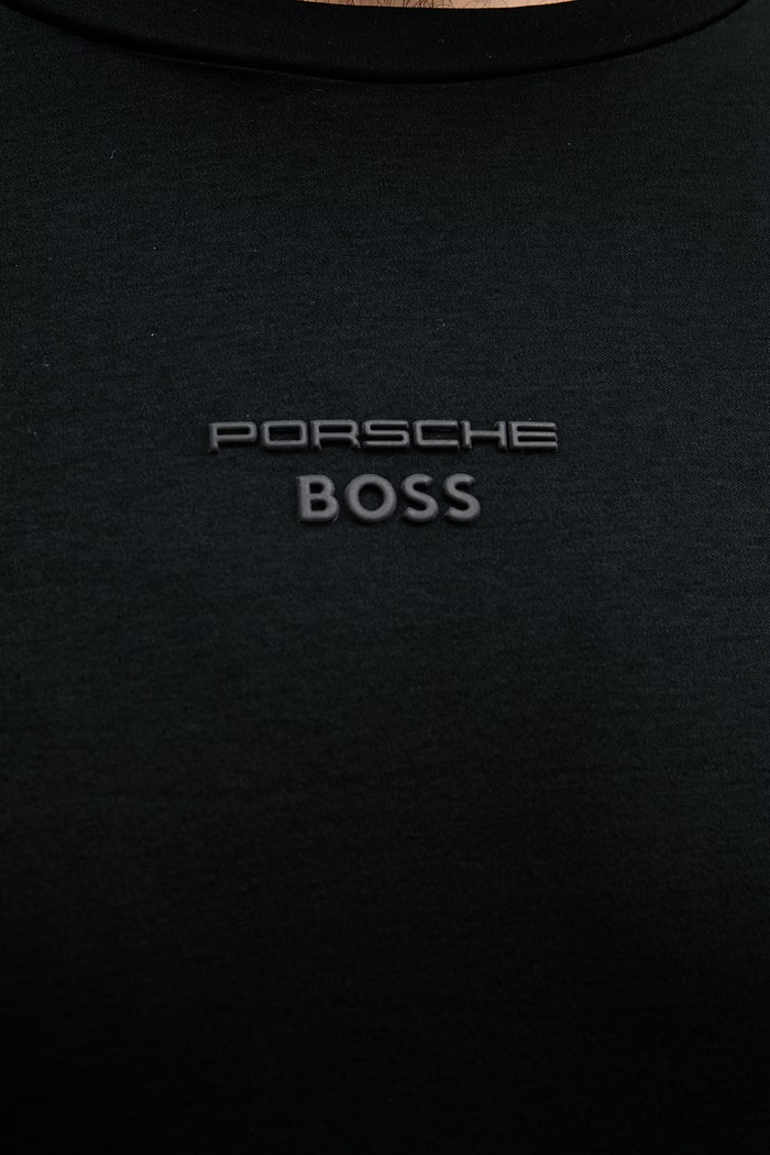 BOSS Green tričko pánske bavlnené BOSS X PORSCHE 50561856 čierna