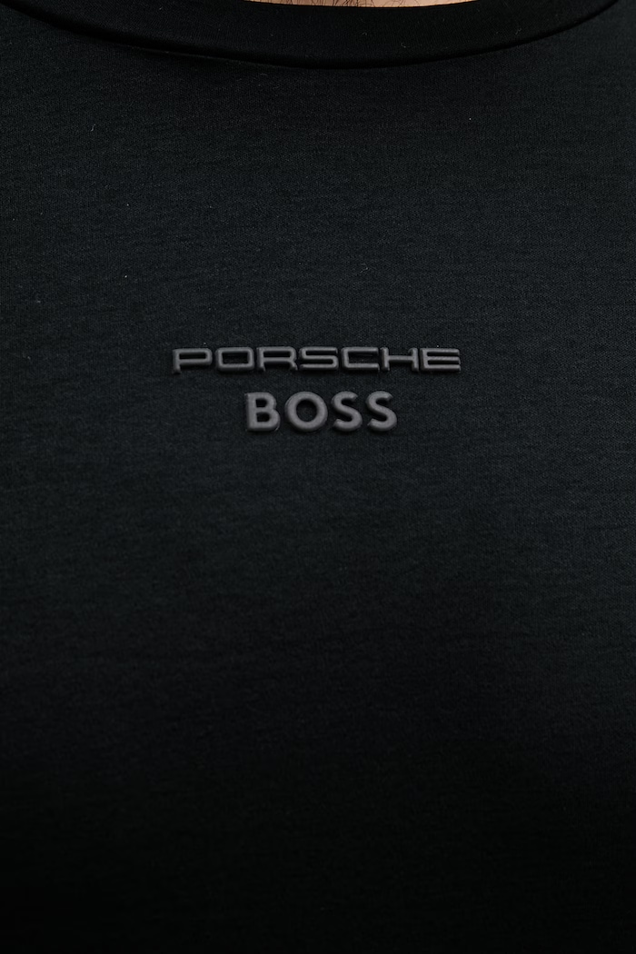 BOSS Green tričko pánske bavlnené BOSS X PORSCHE 50561856 čierna