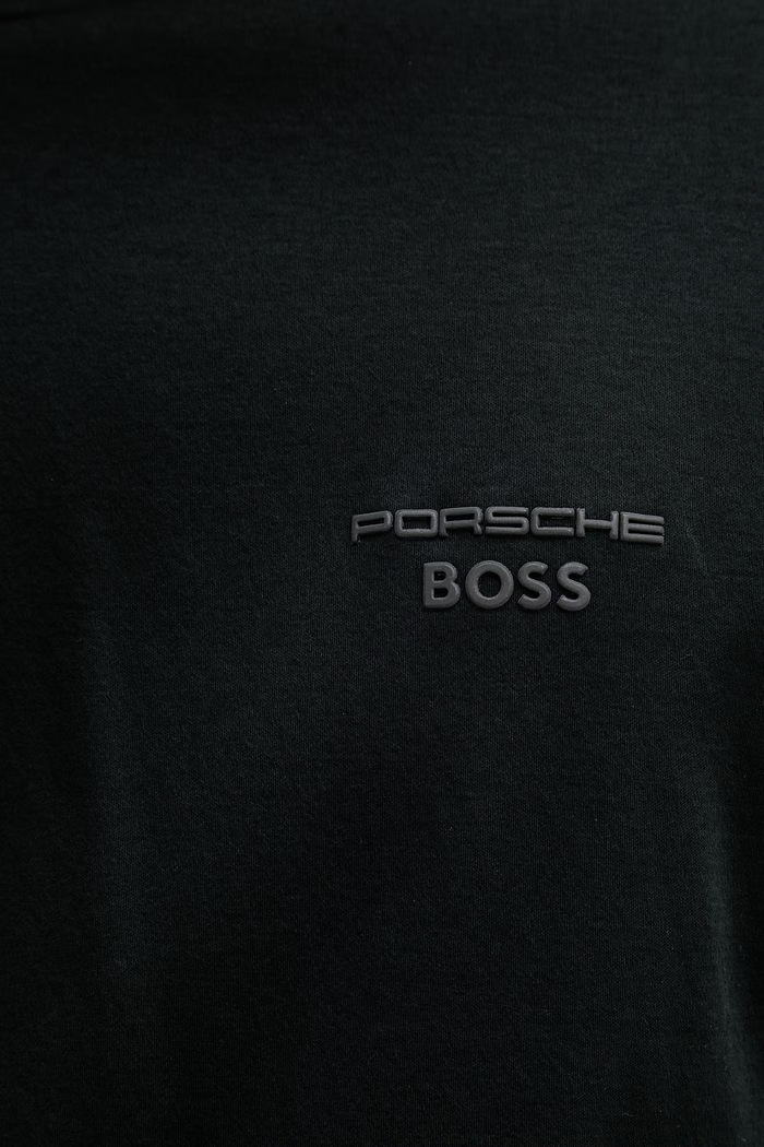 BOSS Green T-shirt męski bawełniany BOSS X PORSCHE 50562696 czarny