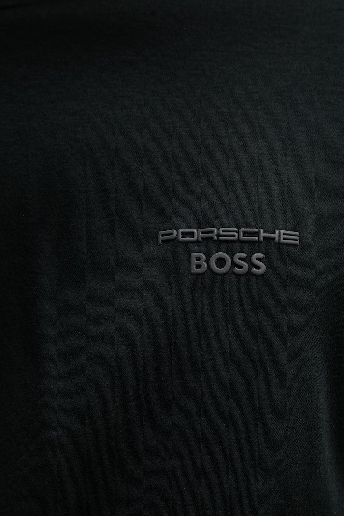 BOSS Green T-shirt męski bawełniany BOSS X PORSCHE 50562696 czarny